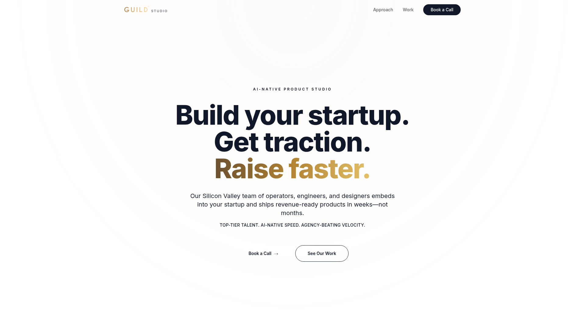 The GUILD Studio website — AI-native product studio